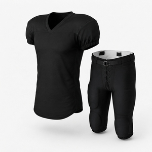 Ensemble d'uniformes de football américain, maillot d'équipe respirant avec pantalon assorti, pour les joueurs jeunes et adultes - Product Image 1