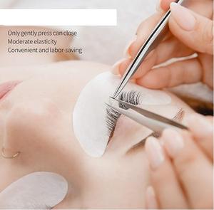 Ensemble de pinces professionnelles pour extensions de cils, 3 pièces, en acier inoxydable argenté, pinces droites et courbées, pointes pointues pour cils - Product Image 2