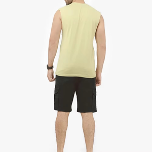 เสื้อกล้ามผู้ชายสีฟ้าอ่อนคุณภาพพรีเมียม สั่งทำโลโก้ได้ คอกลม สีพื้น ผ้าถัก สไตล์ลำลอง - Product Image 2