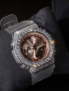 Reloj Moissanite GA2100 de Lujo con Movimiento Seiko de Cuarzo, Cristal de Zafiro, 41MM, Resistente al Agua 20BAR, Estilo Hip Hop, Bisel y Correa Personalizados - Product Image 5