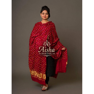 Pure Silk Indian Bandhani Dupatta In Traditional Look - Product Image 1