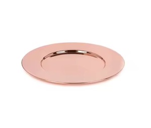Assiette de présentation ronde élégante en cuivre, vaisselle décorative de luxe en métal pour réceptions de mariage, hôtels, restaurants et banquets - Product Image 3