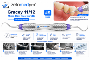 Cureta Periodontal Gracey 11/12 Micro Mini Five Premium, Instrumento de Acero Inoxidable para Raspado y Planificación Radicular, OEM - Product Image 2