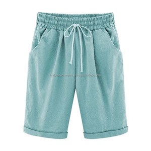 Shorts Deportivos Personalizados para Mujer, Cintura Elástica, Transpirables, de Algodón Ligero, para Gimnasio, Entrenamiento y Running - Product Image 1