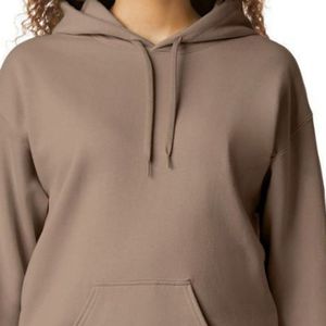 Sweat à capuche pour femme en molleton marron moka à manches longues avec poche kangourou, décontracté, logo personnalisable, vente en gros - Product Image 4
