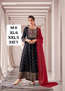 Conjunto de Vestido y Dupatta de Rayón con Lámina de Color y Bordado, Ideal para Festivales, a Precio de Mayoreo, Moda Femenina - Product Image 5