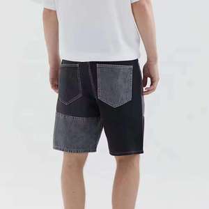 Shorts en jean délavé 100 % coton pour homme, style streetwear, coupe ample avec patchwork, vente en gros - Product Image 5