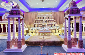 Ceremonia DE BODA Tamilian Manavarai Mandap Configuración Estilo indio del Sur moderno Portátil Fibra de vidrio Boda Evento Mandap Decoración - Product Image 4