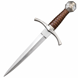 Couteau de chasse Templar en acier inoxydable D2, pointe tombante, manche en cuir, qualité industrielle, 15 pouces, usage extérieur, lame non réglable, OEM - Product Image 1