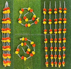 Guirlande de souci artificielle écologique pour la décoration de fête de pendaison de crémaillère de bureau à domicile pour la pendaison de porte Diwali mariages noël - Product Image 4