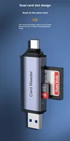 Lecteur de cartes mémoire FEIXUAN personnalisé 2-en-1 TF/SD USB 3.0 5 Gbps à transmission haute vitesse pour téléphone portable et ordinateur portable
