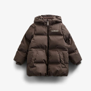 Veste matelassée à capuche avec fermeture éclair, coupe-vent, épaisse, pour l'hiver, unisexe, décontractée, couleur unie, coupe classique, rembourrage en polyester - Product Image 1