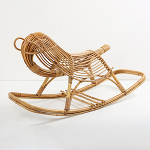 Rattan rocking horse natural material rocker animals highest quality animal <b>rides</b> for kids - Product Image 1