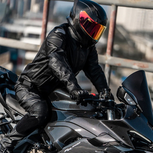 High Quality Leather Motorbike <b>Jackets</b> And Trouser Set <b>Motorcycle</b> Protective Riding Outfit Premium Leather Durable Suits - Product Image 5