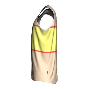 Maillot de basketball personnalisé par sublimation, col en V, sans manches, anti-humidité, unisexe, pour adulte, uniforme d'équipe, color-block, en polyester - Product Image 6