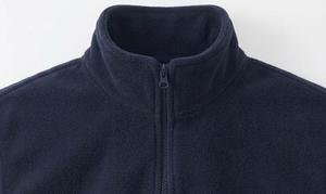 <b>Men's</b> <b>Navy</b> Blue sherpa <b>Fleece</b> Jacket Stand Collar Zip Up Full Zip Long Sleeve Solid Casual Winter Coat daly use <b>Men's</b> Jackets - Product Image 4