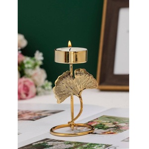 Brass Fan Candle Stand Heat Resistant Home Decoration Tealight Holder - Product Image 6