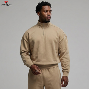 Nouveauté Hiver : Sweats à Capuche Demi-Zip en Polaire 100% Coton pour Hommes, Séchage Rapide, Prix de Gros en Promotion - Product Image 4