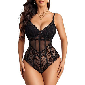 Solid Trader Elegant Design See Through Mesh Skinny <b>Bodysuit</b> For Party Wear Clubwear Clothing Women Body Suit - Product Image 6