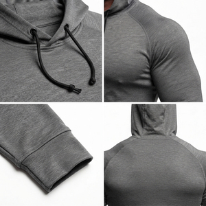 Men Spandex Polyester Pullover Hoodie Gym Fitness Hooded Top Slim Fit Men <b>Workout</b> <b>Hoodies</b> Eco-Friendly Men Sportswear Hooded Top - Product Image 6