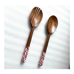 Juego de utensilios de cocina de madera de acacia, espátula, cuchara para ensalada y tenedor de madera, artículos para el hogar - Product Image 1