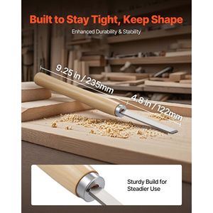 Set di 8 Utensili per Tornitura del Legno con Lame in Acciaio al Carbonio, Include 2 Scalpelli Obliqui, 1 Scalpello a Punta, 1 Scalpello da Taglio, 1 Scalpello a Punta Fine, 3 Scalpelli per Tornio - Product Image 4