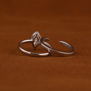 Precio al por Mayor, Anillo de Oro Blanco de 14k con Diamante Cultivado en Laboratorio de la Mejor Calidad VVS, Corte Marquesa, Conjunto de Joyería Nupcial Personalizada - Product Image 2