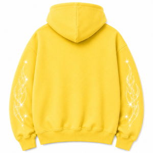 Sweat à capuche personnalisé avec strass en forme de flamme, surdimensionné, en molleton de coton épais, style streetwear Y2K - Product Image 2
