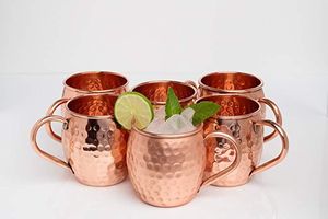 Ensemble de tasses à Moscow Mule en cuivre pour une cuisine élégante, finition martelée, tasses en métal durables et réutilisables, mugs pour boissons. - Product Image 2