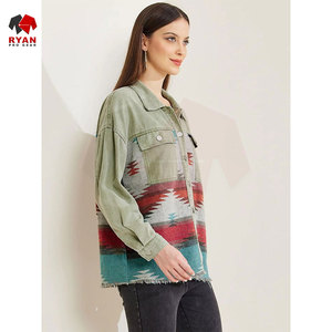 Ryan Pro Gear <b>Customized</b> <b>Denim</b> <b>Jacket</b> For Women Breathable and Comfortable Fabric with <b>Customized</b> Logo OEM Design - Product Image 2