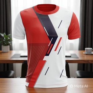 T-shirt d'été à manches courtes de haute qualité, sublimation, coupe classique, polyester, coton, toile respirante, col contrastant, 220g, décontracté - Product Image 2
