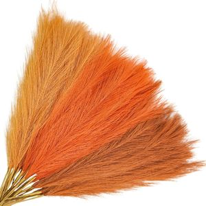 Erba della Pampa Arancione 30 pz 55 cm, Steli Soffici Artificiali Colorati, Decorazioni per Vasi, Centrotavola Autunnali per Matrimoni - Product Image 1