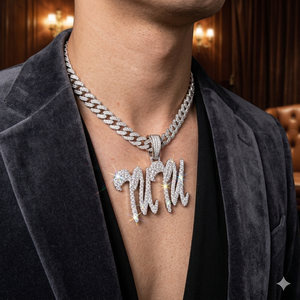 Collier personnalisé en argent 925 avec initiale en écriture cursive, bijoux fins, diamant naturel, pendentifs et breloques tendance pour femmes - Product Image 2