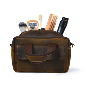 Bolsa de Aseo de Cuero Genuino de Primera Calidad, Organizador de Viaje para Hombres - Product Image 5