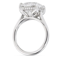 Bague de fiançailles solitaire en or blanc 14 carats avec diamant de laboratoire taille coussin de 6,65 carats, design personnalisé, certifiée IGI, bijoux de luxe