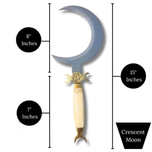 Moon <b>Knife</b> Antique Style Fighting <b>Knife</b> with Leather Sheath <b>Bone</b> <b>Handle</b> Brass Hardware <b>for</b> Display and Collection - Product Image 4