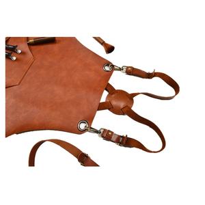 Tablier unisexe à bretelles en cuir réglables, Logo personnalisé, pour atelier, BBQ, cuisine, unisexe - Product Image 5