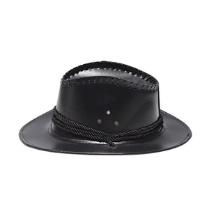 Chapeau Fedora en feutre de cuir classique personnalisé avec logo sur mesure, unisexe, pour adulte, pour l'extérieur - Product Image 2