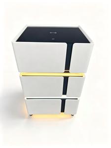 Table de chevet intelligente avec chargeur sans fil, lumière RGB tactile, haut-parleur Bluetooth USB, armoire de chevet moderne - Product Image 3