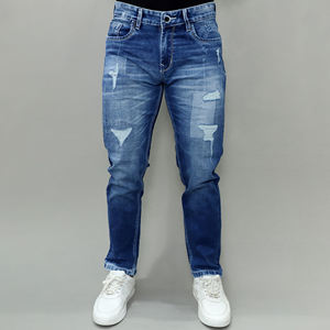 Jean bleu extensible Gex pour homme, coupe droite, taille mi-haute, qualité supérieure, best-seller - Product Image 1