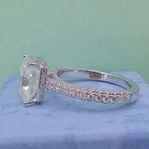 Bagues de fiançailles et de mariage en argent sterling 925 plaqué or 18 carats avec diamant de laboratoire et moissanite, bijoux de mode raffinés pour femmes - Product Image 4