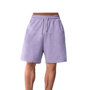 Pantalones Cortos Deportivos de Cintura Media para Hombre, Tejido Sólido, Elásticos, Casuales, para Gimnasio, Playa, 100% Algodón, Transpirables, con Bolsillos - Product Image 6