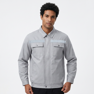 Chemise-veste de travail en toile gris clair pour homme, poches poitrine, col rabattable, à capuche, imperméable, séchage rapide, respirante, style hiver - Product Image 3