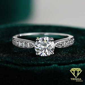 Anillo de compromiso de moissanita de corte redondo, anillo solitario de plata de ley, joyería de boda elegante, regalo clásico de lujo para mujer - Product Image 3