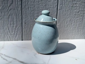 Elegant Speckled <b>Kitchen</b> <b>Storage</b> Jar With Dome Lid Secure Closure Space Saving Design Durable Finish Countertop Essential - Product Image 2