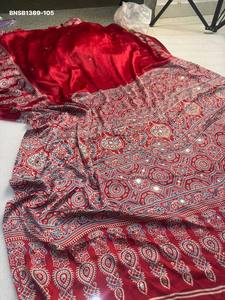 Colección Premium de Sarees de Seda Gajji con Trabajo de Ajrakh y Espejo, Fabricante de la Colección de Conjuntos de Sarees de la India, Suministro al por Mayor - Product Image 6
