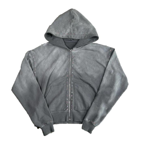 Fabricante OEM de Sudaderas con Pedrería, Sudadera Oversize de Algodón y Felpa, Logotipo Personalizado, Pedidos al por Mayor, Proveedor de Fábrica de Exportación - Product Image 1