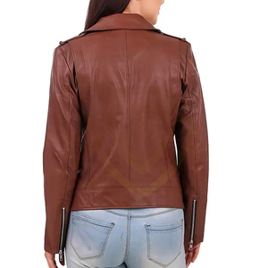 Chaqueta de Cuero para Mujer de Diseño Personalizado y Alta Calidad para Invierno, Nuevo Estilo con Cierre y Logotipo Frontal - Product Image 2