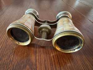 Fournisseur en gros de jumelles en laiton plaqué or avec étui en cuir imprimé nacre, télescope nautique vintage pour collectionneurs - Product Image 1