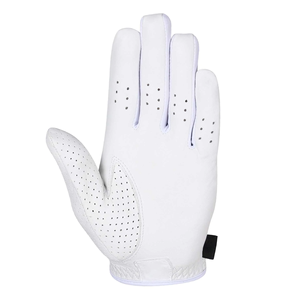 Gant de golf hybride SAAR INDUSTRIES blanc avec paume en microfibre perforée, doigts tactiles et large sangle en velcro - Product Image 4